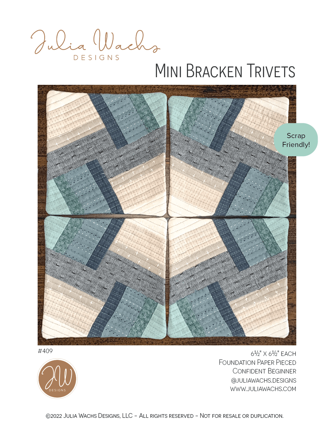 Mini Bracken Trivet Pattern - Digital Download – Julia Wachs Designs