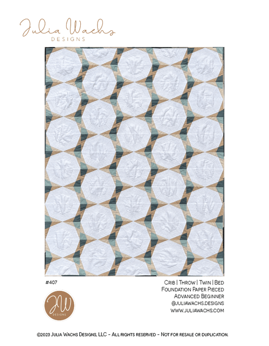 Night Bloom Quilt Pattern - Julia Wachs Designs - The Night Bloom quilt pattern cover.