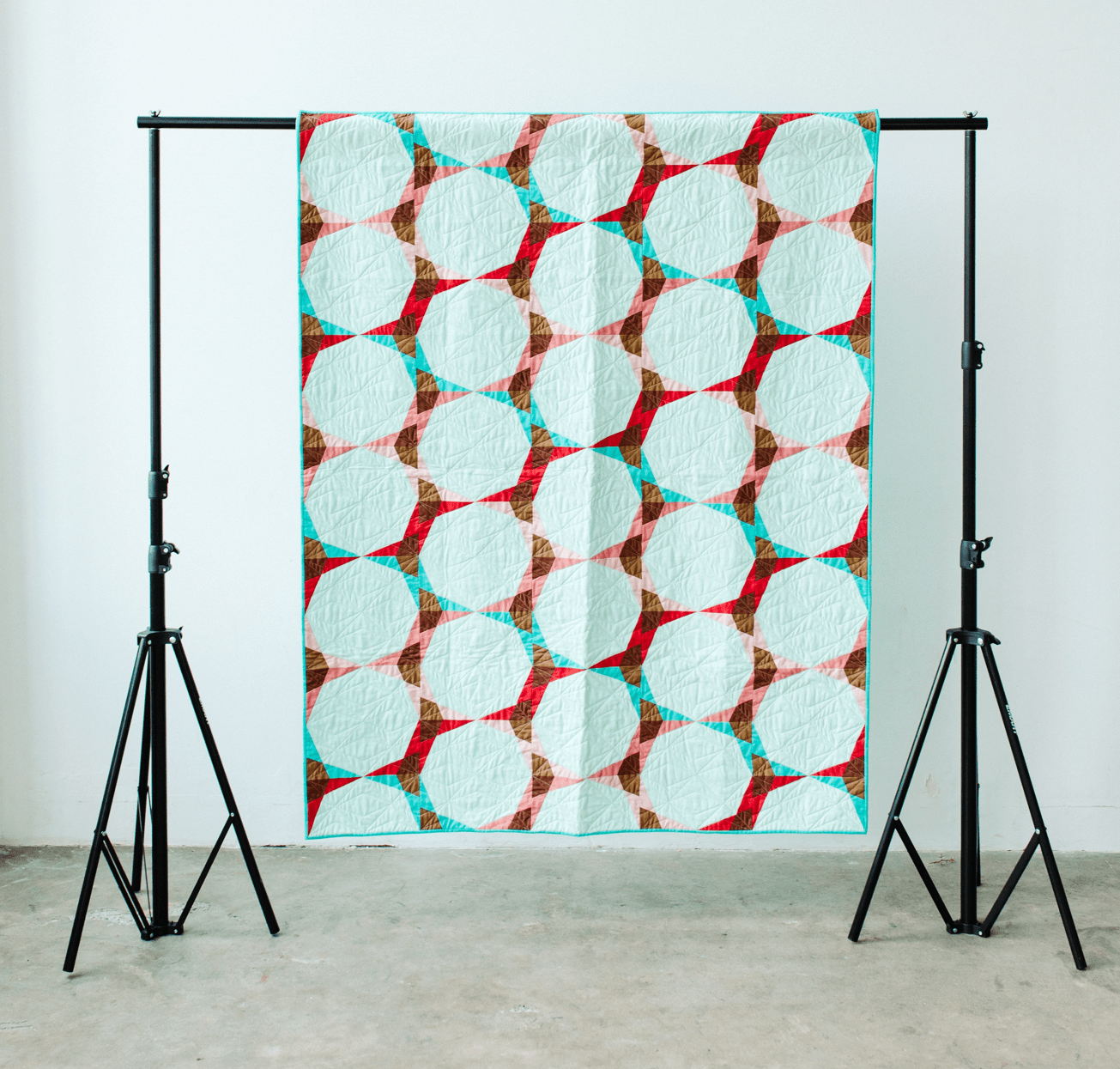Night Bloom Quilt Pattern - Julia Wachs Designs - Teal Night Bloom full quilt.